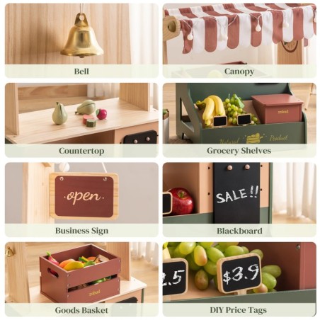 Puidust laste mängu poelett turulett mängupood