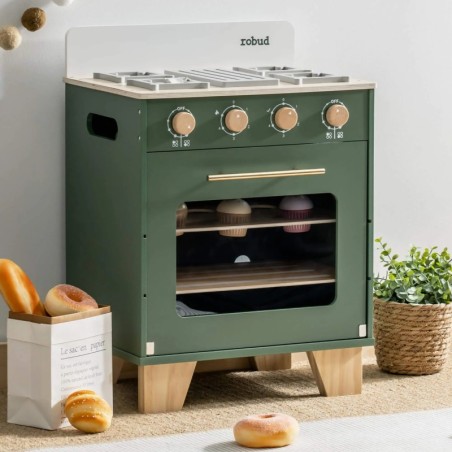 Puidus laste mängu ahi vintage green