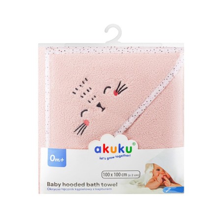 VANNIRÄTIK frotee kapuutsiga ROOSA