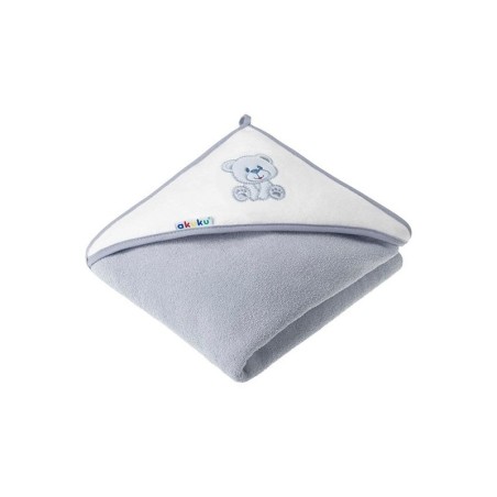 Beebi kapuutsiga rätik BEAR GREY