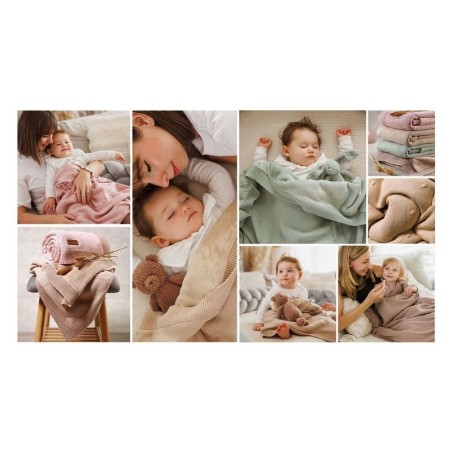 PUUVILLANE BEEBITEKK FLANELL VOODRIGA ROOSA