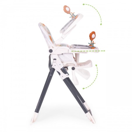 Kokkupandav söögitool mänguasjadega