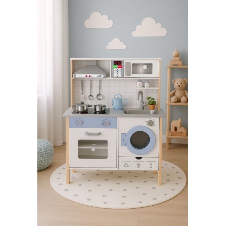 Laste mänguköök helide, LED-i, ahju, pesumasina ja tarvikutega