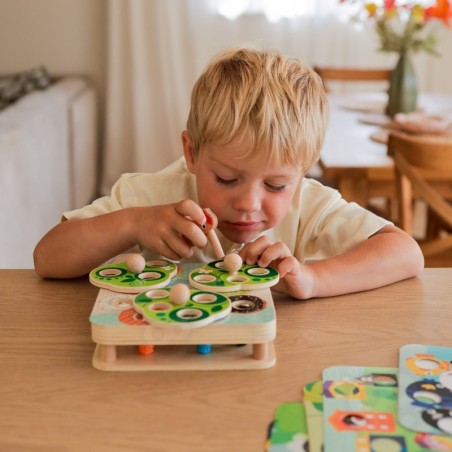 2-in-1 puidust arkaadmäng lastele Pull the Bugs