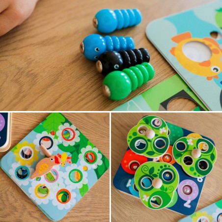 2-in-1 puidust arkaadmäng lastele Pull the Bugs