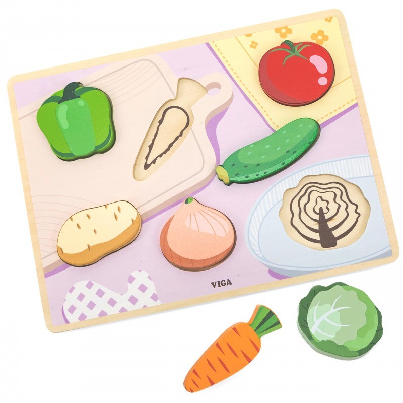 Viga puidust pusle monssori 2-in-1 taimsed figuurid