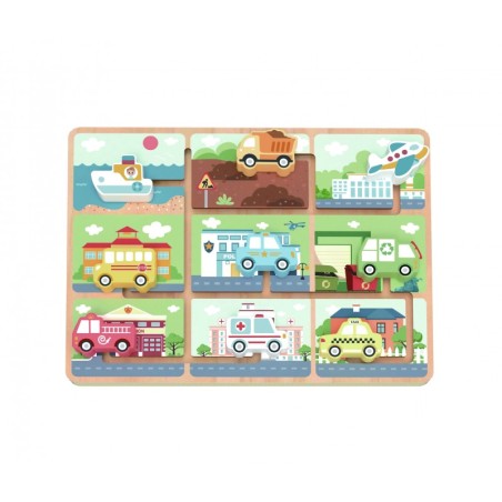 TOOKY TOY Puidust labürindisõidukite pusle