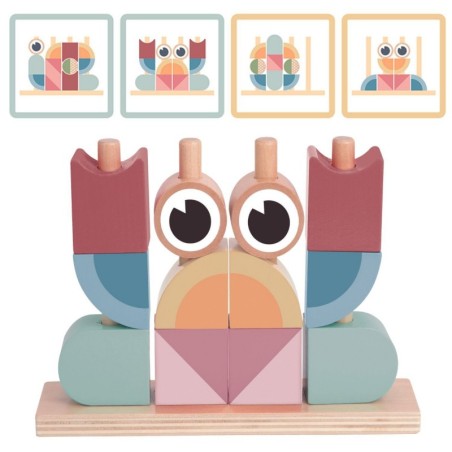 Krabi puidust pusle plokid pastell