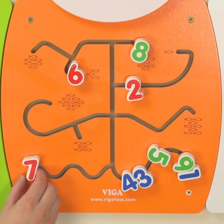 Puidust tegelustahvel numbrid kass FSC Montessori sertifikaat