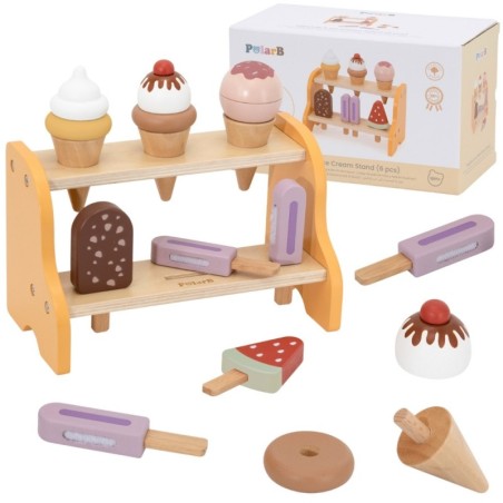 Puidust jäätisepood komplekt 6 jäätisega