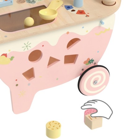 Puidust jäätisekohvik 3 in 1 Käru 40 osa