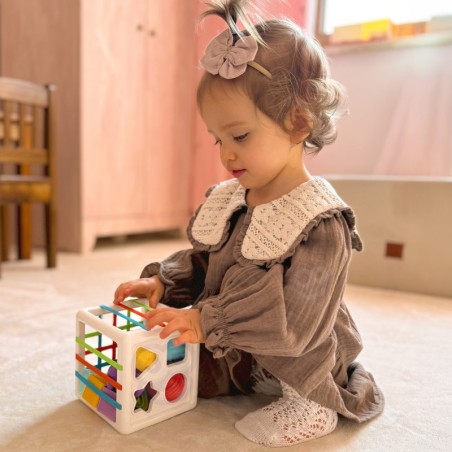 Paindlik Sensoorne Kuubiku Sorter Lastele Värvilised Kujundid 11 osa