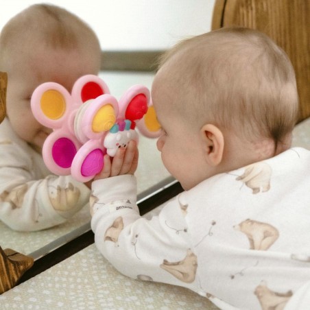 Beebimänguasi Space Spinner Pop-it Sensory Mänguasi Vahetatav 3 tk Roosa.