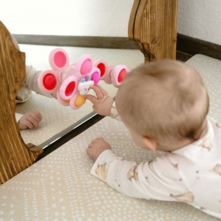 Beebimänguasi Space Spinner Pop-it Sensory Mänguasi Vahetatav 3 tk Roosa.