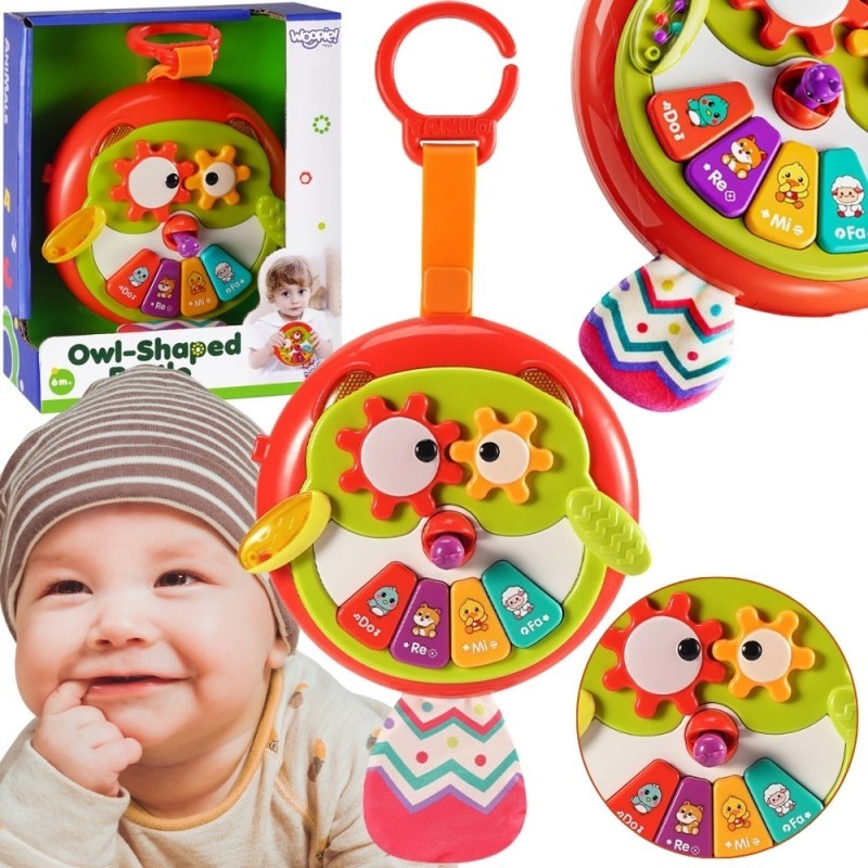 Beebimänguasi interaktiivne öökull klaverimänguasi kahiseva sabaga