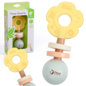 Puidust pastell beebi kõristi närimisrõngas 2in1 lill 0+