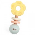 Puidust pastell beebi kõristi närimisrõngas 2in1 lill 0+