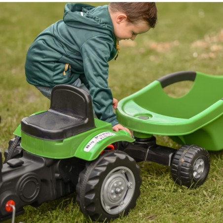 Suur PowerTrac pedaalidega traktor XXL haagisega