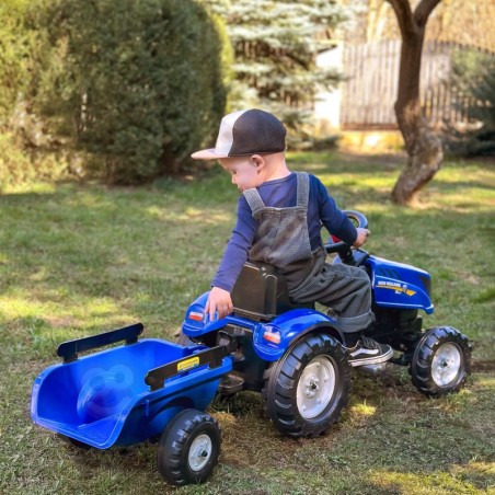 FALK New Holland suur pedaalidega traktor haagise + avaneva kapotiga alates 2 aastast