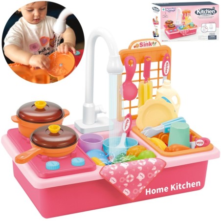 Kaks ühes köögivalamu lastele, roosa