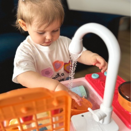 Kaks ühes köögivalamu lastele, roosa