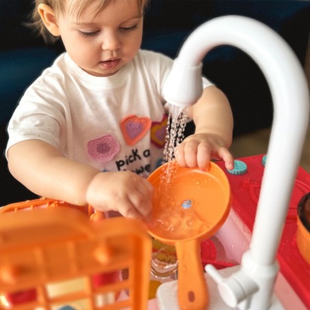 Kaks ühes köögivalamu lastele, roosa