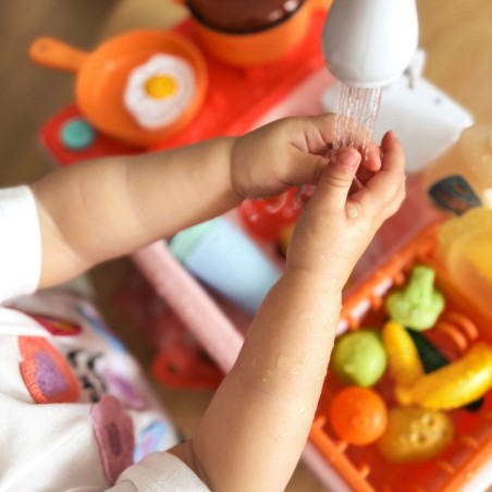 Kaks ühes köögivalamu lastele, roosa