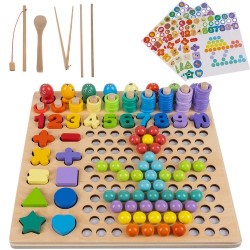 Montessori puidust õppemäng värviliste kuulide,...