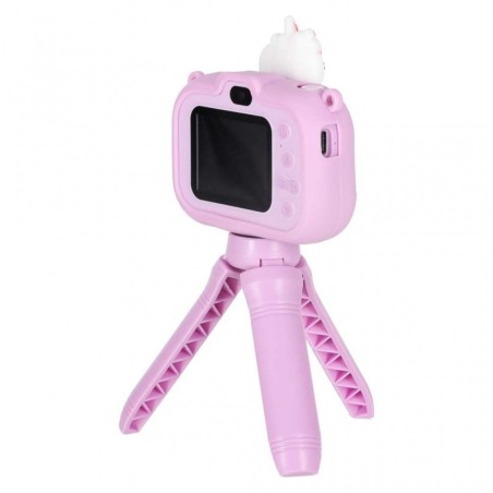 Laste digitaalne kaamera fotoaparaat statiivil, ükssarvik, lilla