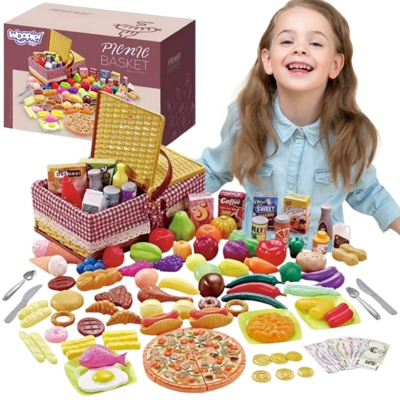 WOOPIE piknikukorv Puuviljad Köögiviljad Kiirtoidukomplekt XXL 103 tk.