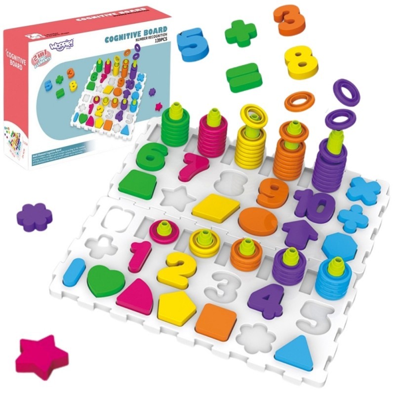 WOOPIE Montessori puslesorter Ajutreeningu tähed numbrid 139 tk