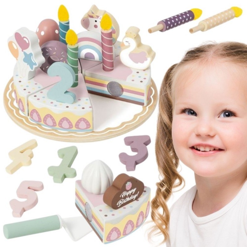 TOOKY TOY puidust takjaga lõigatav sünnipäevatort