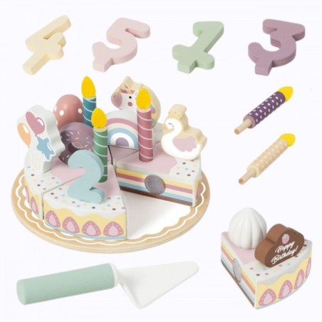 TOOKY TOY puidust takjaga lõigatav sünnipäevatort