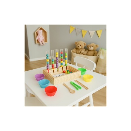 Puidust Montessori hariv pusle sorteerija värvide loendamine