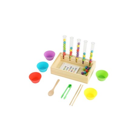 Puidust Montessori hariv pusle sorteerija värvide loendamine