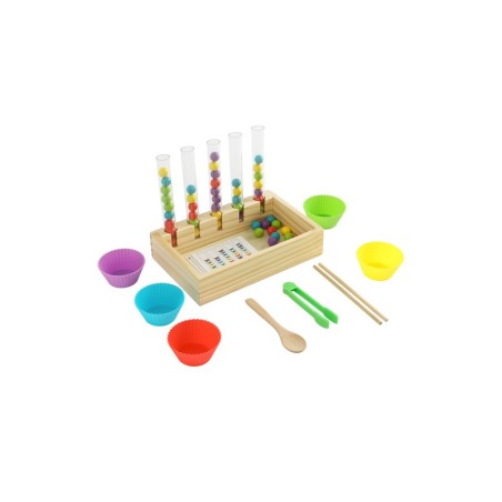 Puidust Montessori hariv pusle sorteerija värvide loendamine