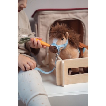 Hobune koos talli ja tarvikutega kotis