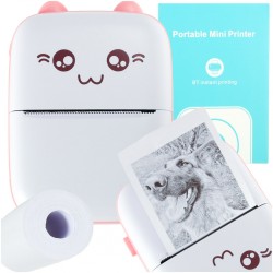 HIT! Mini kaasaskantav termoprinter, kass/roosa