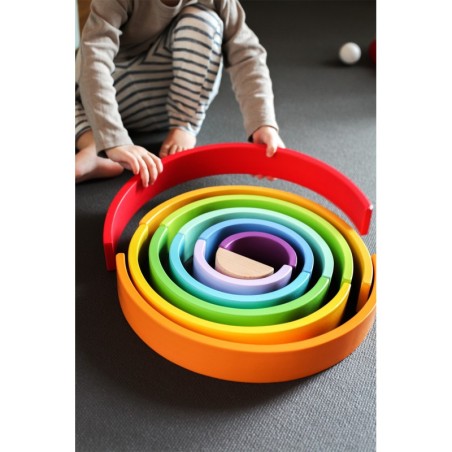 Puidust ehitusklotsid Rainbow XL