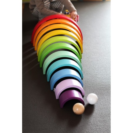 Puidust ehitusklotsid Rainbow XL