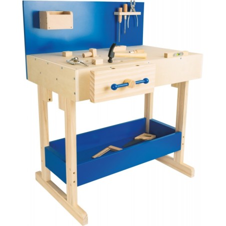 Lastele mõeldud töölaud, sinine koos tarvikutega