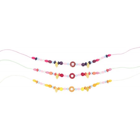 Näita puidust keermestatud helmestega kook, "kommid"