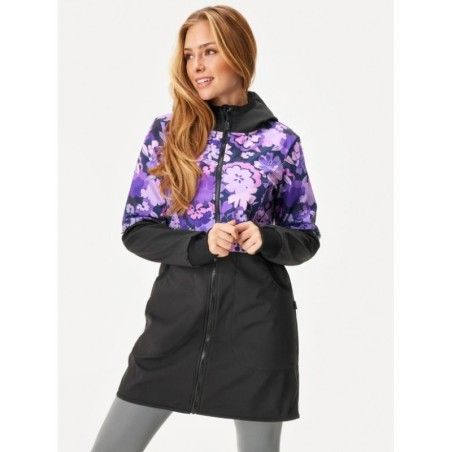 Naiste softshell mantel, must/lillad lilled