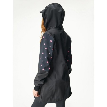 Naiste softshell mantel, must/lilled