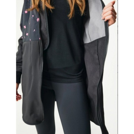 Naiste softshell mantel, must/lilled