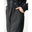 Naiste softshell mantel, must/lilled