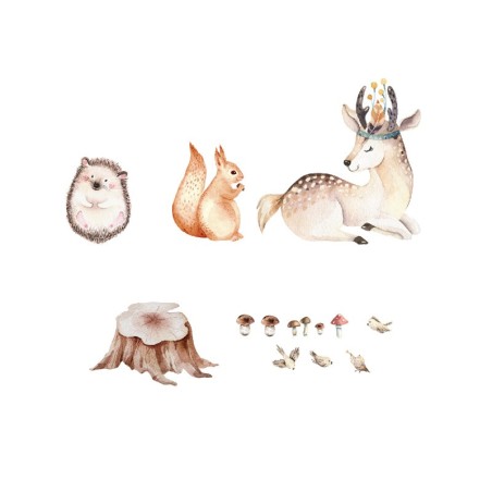 Seinakleebis hirv, orav ja siil XL-suurus