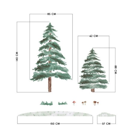 Seinakleebis kuusepuud 2 tk