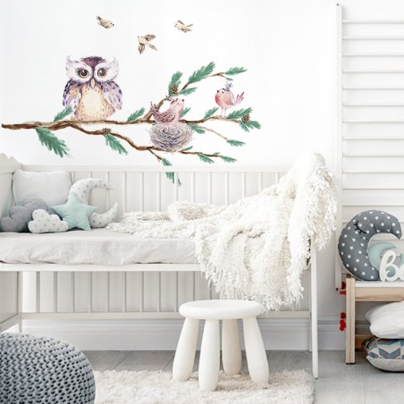 Seinakleebis puuoks Öökulliga