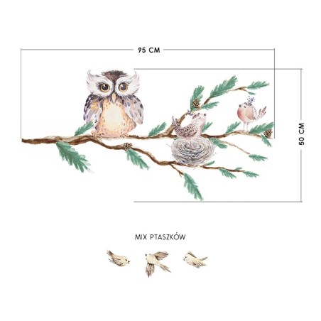 Seinakleebis puuoks Öökulliga